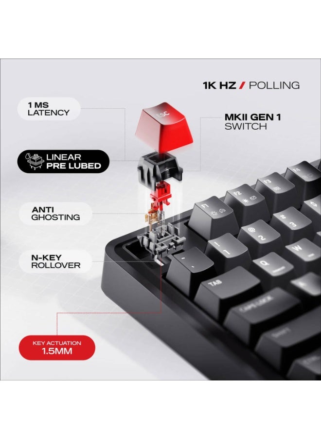 سايبيرت لوحة مفاتيح الألعاب Cybeart Nighthawk 75 | TKL ثلاثية الأوضاع - إصدار التوقيع اللاسلكي - Image 4